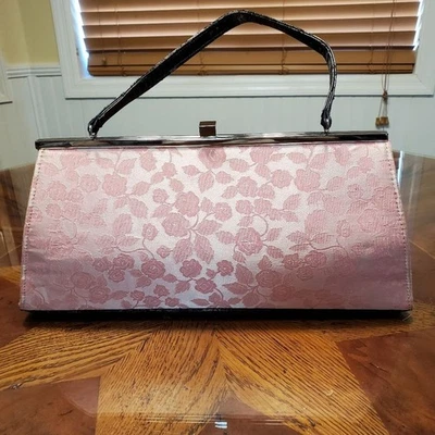 Original Glenda Gies Rosa Rosa Bolso de Mano Cartera con Cierre Cuadrado Foto 1 de 4
