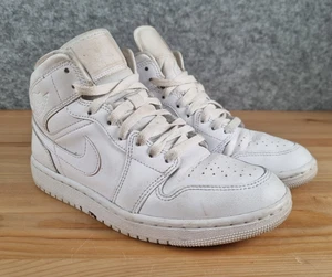 Nike Air Jordan 1 Mid "Triple White” DV0991-111 Women Size US 7.5 - Foto 1 di 8