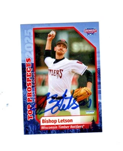 Bishop Letson 2025 MWL Top Prospect autograph signed card Wisconsin Timber d - Picture 1 of 2