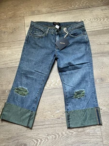 Vintage Y2K 2000s Distressed Independent Truck Crop Jeans. Made in USA. - Bild 1 von 7