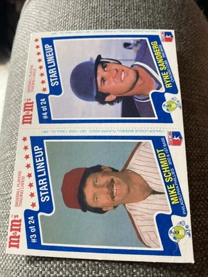 1987 M&M's Star Lineup - Ryne Sandberg, Mike Schmidt #3-4 Panels - Image 1 of 2