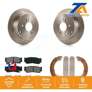 Disc Rotors Semi-Metallic Pads Parking Shoes Rear Kit For 07-09 Hyundai Santa Fe - Picture 1 of 12