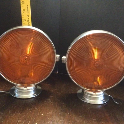 Vintage DIETZ 250, Amber 7" Lollipop  Lights Police Fire Bus Turn Emergency - Image 1 of 4