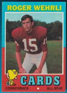 1971 Topps-Roger Wehrli-Cornerback-Cardenales de San Luis (AS)-(RC)(HOF)(7x PB)-#188 - Imagen 1 de 5