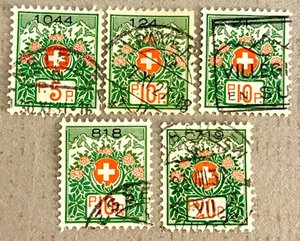 Schweiz S7-S9 / 1926 Franchise Briefmarken / gebraucht / Knick S7, abgeschnitten perfs S8 - Bild 1 von 2