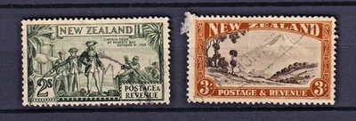 New Zealand 1935 (1 May)-36 2s Olive-Green, 3s Choc + Yellow-Brown - Used — 第 1/2 张图片