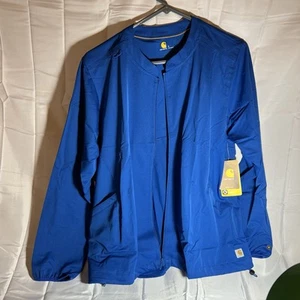 Carhartt Force Women's Royal Blue Scrub Jacket Large Zip up Jacket New - Picture 1 of 15
