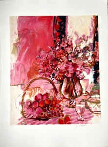 SACHIKO IMAI original lithograph print artwork still life - Picture 1 of 4