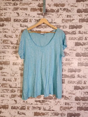 Camisa Fresh Produce tamanho 1X azul branco redemoinho praia boho resort costeiro - Imagem 1 de 4