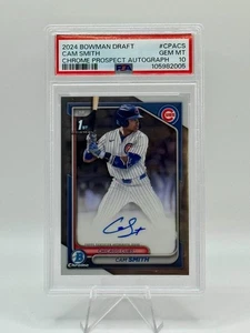 Bowman Draft Cam Smith 2024 1st Chrome Prospect Auto PSA 10 #CPA-CS Cubs - Imagen 1 de 2