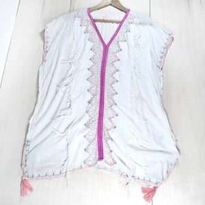 Copricostume da bagno Z&L Europe Oceana floreale con bordo PomPom taglia unica - Foto 1 di 10