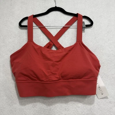 Athleta D-DD Warrior Longline Bra Womens 3X Red Powervita Sports Athletic New - Image 1 of 4