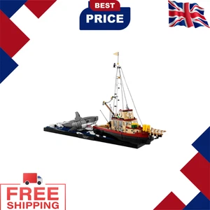 Jaws Diorama Boat & Shark 21350 Building Blocks 1503PCS w/ 3 Figures - Picture 1 of 3