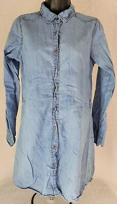 Chic Connection Womens Shirt Top Blouse Size S Small Blue Jean - Image 1 of 4