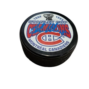 JOHN LECLAIR Signed 1992-93 Stanley Cup Champions Puck - Montreal Canadiens - Picture 1 of 2
