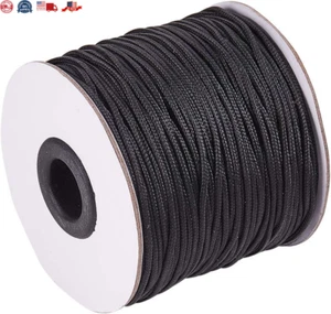 Cordón de nailon negro de 1,5 mm - Cuerda trenzada de 100 yardas para bricolaje y manualidades de la mejor calidad - Imagen 1 de 9