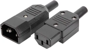 1 Paar AC250V 10A IEC C14 Stecker C13 Buchse 3 Pins Inline Adapter Stecker Steckdose - Bild 1 von 9