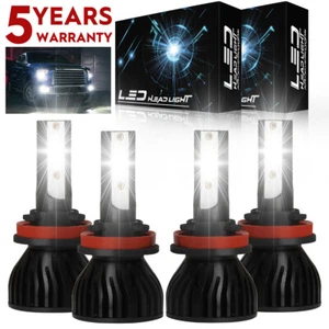 H11 H9 LED Headlight Super Bright Bulb Kit 6000K White 14000LM High/Low Beam P4C - Picture 1 of 10