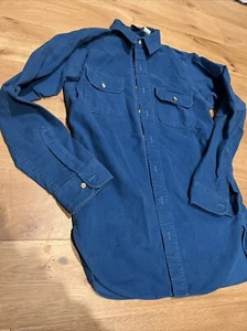 Vintage Woolrich Hemd Medium türkis blau Chamois Flanell Langarm Made in USA - Bild 1 von 12