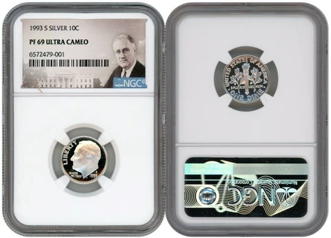 1993 S SILVER ROOSEVELT DIME 10C NGC PF69 ULTRA CAMEO R7 Cover