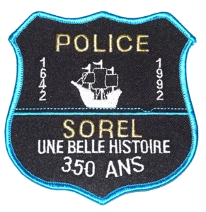 SOREL - POLICÍA - QUEBEC CANADÁ CA Sheriff Policía Parche BARCO DE VELA ALTO - Imagen 1 de 1