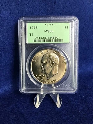 1976 Type 1 Eisenhower Dollar $1 *PCGS MS65 Gem Unc* OGH Old Green Holder 3.1 - Image 1 of 4