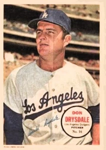 1967 Topps Pin-Up #16 Don Drysdale - Los Angeles Dodgers (Hall of Fame) - Picture 1 of 1