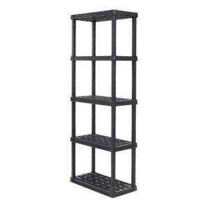 IRIS 5-Tier Medium Plastic Garage Storage Shelving Unit, Black (12 Wx64 Hx24 D) - Picture 1 of 9
