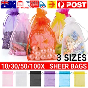 10-100pcs Organza Bag Sheer Bags Candy Packaging Jewellery Gift Wedding Pouch AU - Picture 1 of 29