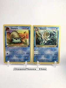1ª Edición Omanyte 52/62 + 1ª Edición Omastar 40/62 Pokémon Fósil Set - Casi Nuevo M - Imagen 1 de 8