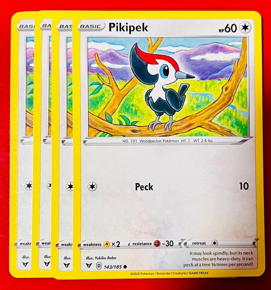 4x Pikipek 143/185 Pokémon TCG Vivid Voltage NM Playset Lot Common - Image 1 of 1