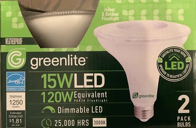 Greenlite acre 15W LED Floodlight Dimmable White 120W 2 Pack Indoor/outdoor - Image 1 of 3