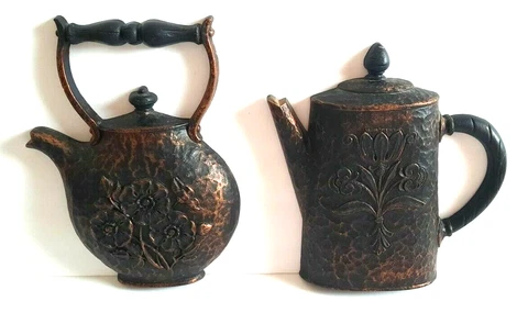 Homco Country Kitchen Wall Hangings #7261-#7262 Coffee Pot Teapot Set of 2- 1972 Cover