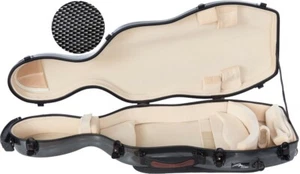 UK Fiberglass viola case UltraLight 38-43 M-case Black Point - Cream - Picture 1 of 12