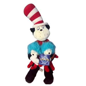 Universal Studios Dr Seuss Cat in the Hat Thing 1 Thing 2 Plush Doll Set 23" - Picture 1 of 8