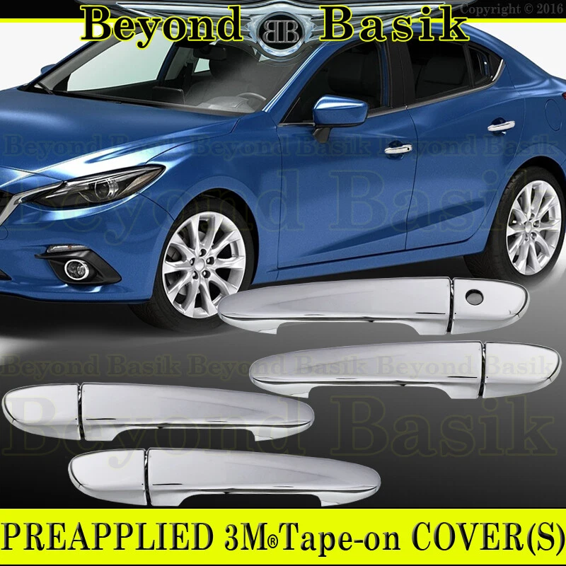 Door Handle COVERS for 2010-2018 Mazda 3, 2009-2017 Mazda 6 CHROME Overlays 1KH - Изображение 1 из 3