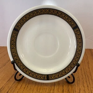 Vintage Pyrex Tableware Ebony Fleur De Lis Saucer 6” Round #796-21 by Corning - Picture 1 of 5