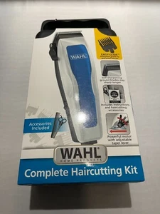 Wahl Complete Haircutting Kit 17pcs Hair Clippers Machine -White/Blue New - Picture 1 of 2