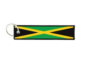 Keychain Key Holder Man Woman Fabric Embroidered Printed Jamaica Jamaican Flag - Picture 1 of 1