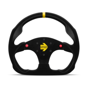 MOMO Mod. 30 Black Suede / Brush Black Anodized 320mm Steering Wheel w/ Buttons - Picture 1 of 1