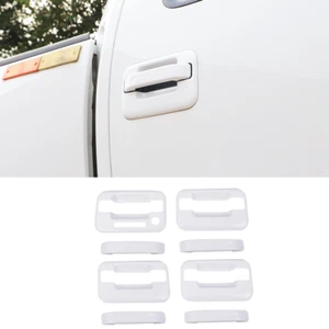 4x Cubiertas de manija de puerta para Ford F150 F-150 2004-2014 doble cabina con KP blanco - Imagen 1 de 9