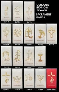 DIY SACRAMENT Motif Iron-On/Sew-On to existing stole/sash BAPTISM RECONCILIATION - Picture 1 of 18