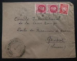 1942 France Internment Camp Vernet Prisoner Cover To Red-cross - Picture 1 of 2