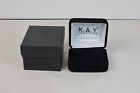 Kay Jewelers Empty Black Velvet Earring Box with Presentation Box NEW NOS Ring