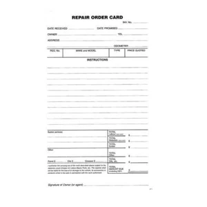 Zions Systems Repair Order Cards Printed Two Sides White Card Pack Of 250 - Picture 1 of 1