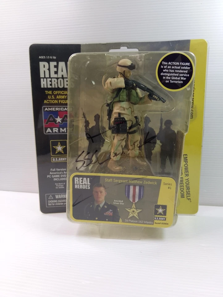 Figura de acción Real Heroes Sargento Primera Clase Wolford Ejército de Estados Unidos JAZWARES firmada Foto 1 de 4