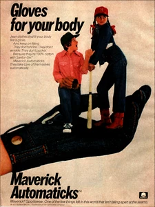 1977 Maverick Sportswear Print Ad - Jean clothes that fit your body like a glove - Picture 1 of 2