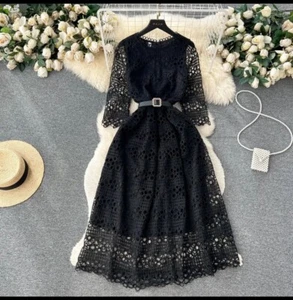 Summer New Light Luxury Retro Girl lace Dress size 8-10 - Picture 1 of 6