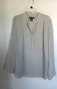 Norton McNaughton Pullover Gr. 2X bestickt beige grünlich Boho Oberteil - Bild 1 von 4