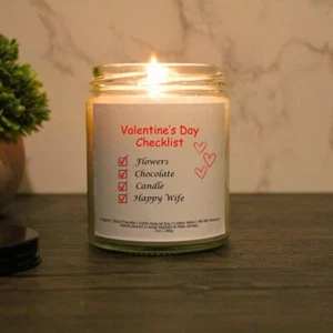 Valentine's Day Checklist Candle| Personalized Candle Gift | Funny Gift | Gift - Picture 1 of 8